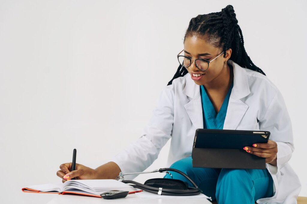 Doctor using a tablet