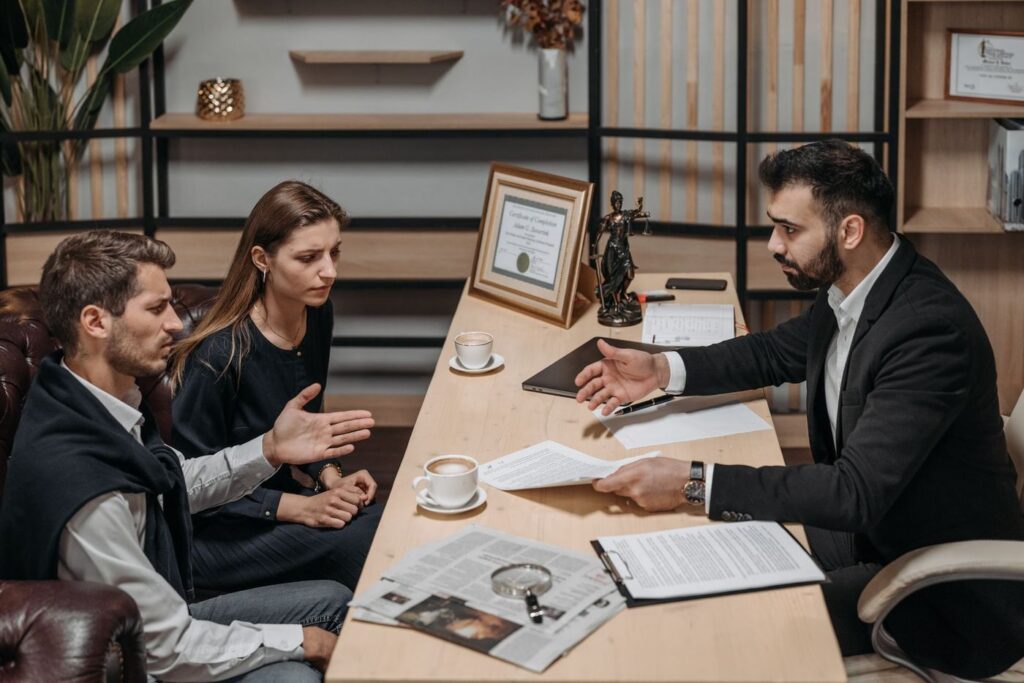 Attorneys meeting in an office