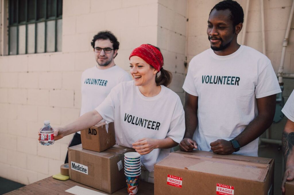 Nonprofit team working together